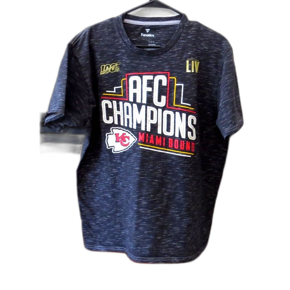 KC Chiefs AFC Champions Miami Bound Superbowl LIV T Large - Picture 2 of 6